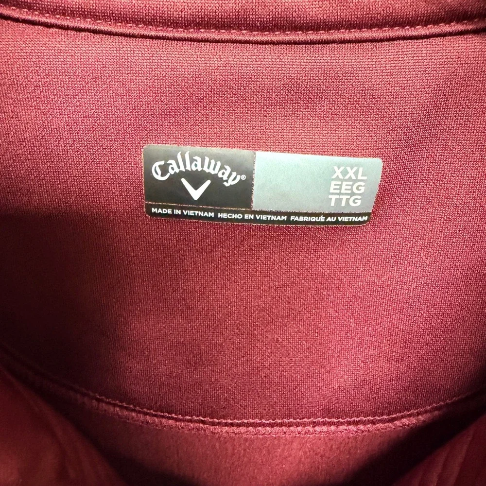 Callaway 1/4 Zip Pullover‎ Men XXL Maroon Textured Golf Fleece Weather Series